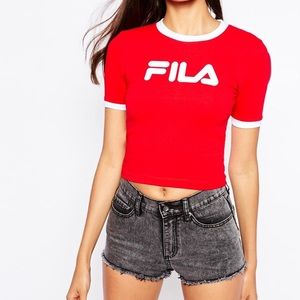 FILA crop tank in red